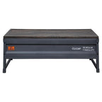 Acme Cargo Metal Coffee Table with Lift Top in Weathered Oak and Gunmetal