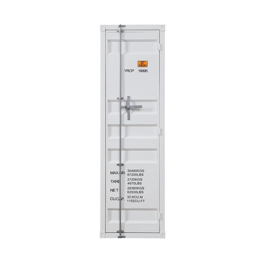 Acme Cargo Wardrobe Metal Armoire with 1 Door in White