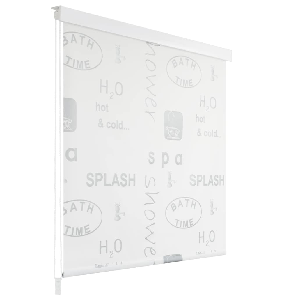 vidaXL Splash Design Shower Roller Blind - Water-Resistant, Quick-Drying, Easy to Assemble - Gray, 39.4&quot;x94.5&quot;