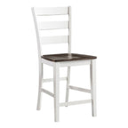 Intercon Kona 24" Ladder Back Bar Stool with Wood, Set of 2, Gray and White