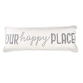 Mud Pie Our Happy Long Pillow, 1 Count (Pack Of 1), White
