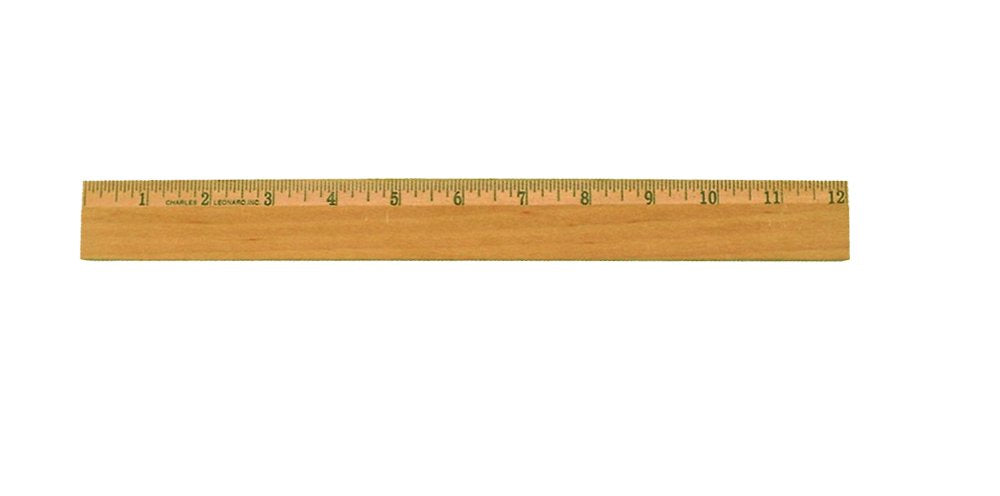 Charles Leonard Office Single Bevel, Metal Edged Varnished Wood Ruler, 12 Inches, 12-Pack (77312)