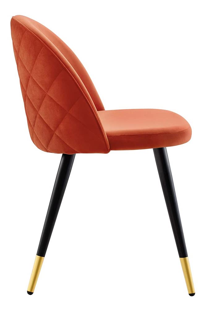 Modway Cordial Performance Velvet Accent Set of 2, Dining Chair, Orange