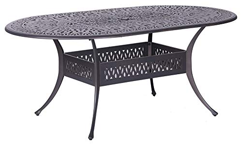 Patio Athens 42X72 Inch Aluminum Frame Oval Dining Table – Outdoor Patio Furniture