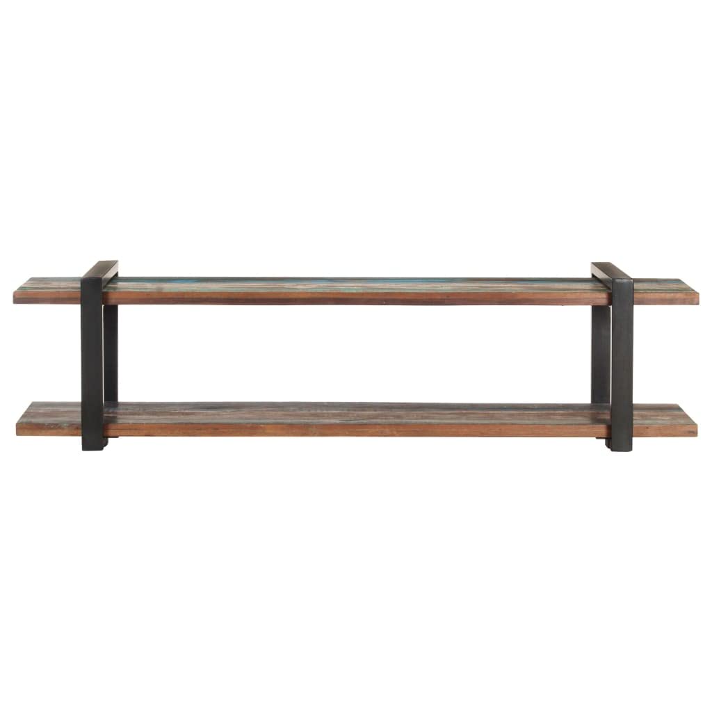 vidaXL TV Stand with Iron Legs – Rustic Multi-Purpose Sideboard/Coffee Table – Industrial Style Furniture with Unique Reclaimed Solid Wood Construction
