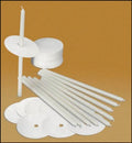 Church Service Ceremony Candlelight Vigil 8 1/2 H x 1/4 Dia Polar Candles with Paper Drip Protectors - 50 Per Box