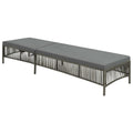 vidaXL Sun Lounger with Cushion - Gray Poly Rattan Sunbed - Durable and Weather-Resistant with Adjusting Backrest - Perfect for Patio and Garden Spaces