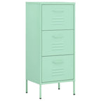vidaXL Mint Green Steel Storage Cabinet, 16.7"x13.8"x40", Adjustable Levellers, Extendable Drawers with Ballbearing Runners, Industrial Style, Load Capacity up to 132.3 lb