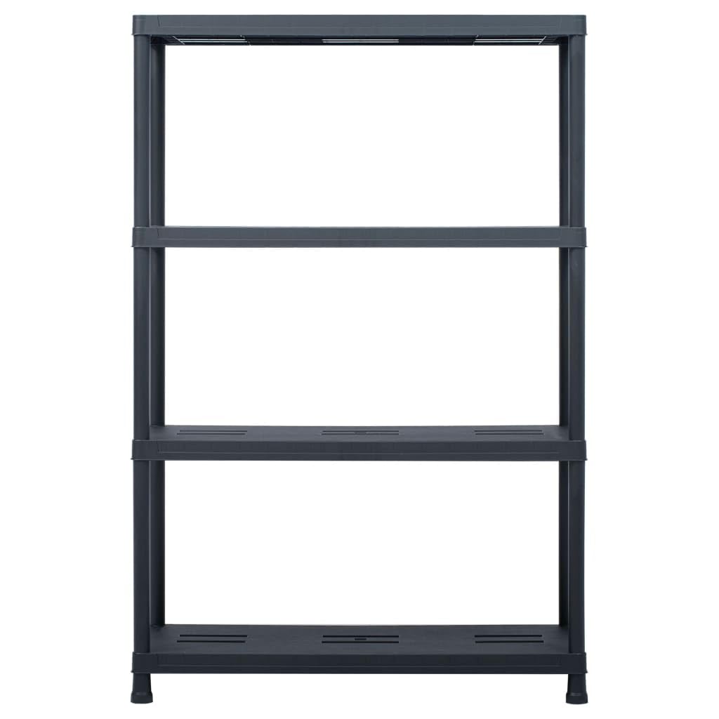 vidaXL Storage Shelf Rack Black 485 lb 35.4&quot;x15.7&quot;x54.3&quot; Plastic