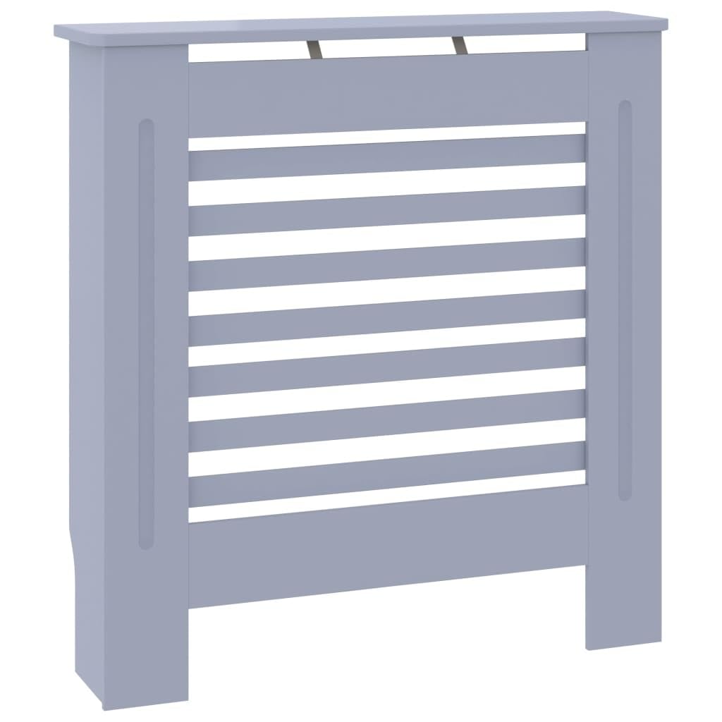 Vidaxl Stylish Radiator Cover Mdf, Gray, Modern Slatted Design, Spacious With Inside Dimensions 28.1&quot;X6.7&quot;X31.5&quot;, For Living Room Décor, Assembly Required