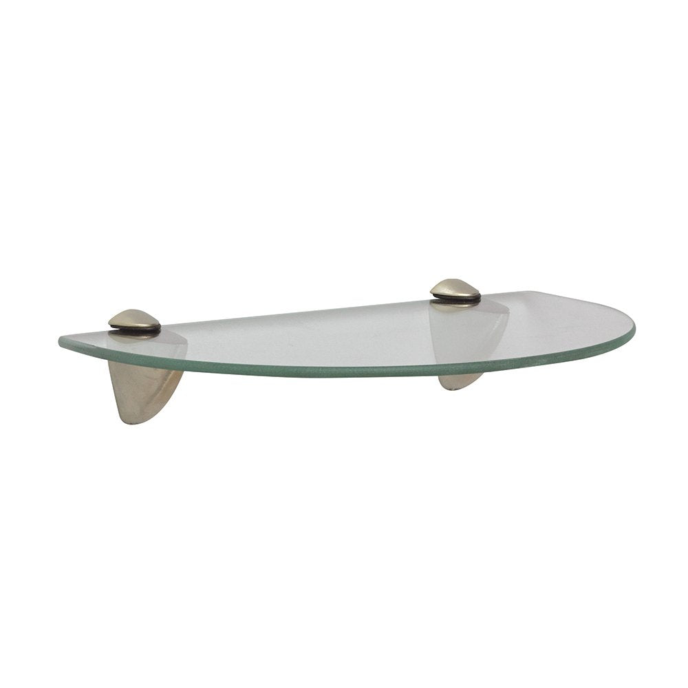 Shelf-Made KT-0134-812SN Curved Glass Shelf Kit, Satin Nickel, 8-Inch by 12-Inch