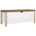 vidaXL Multi-Purpose Storage Box with Cushion Top High-Gloss White Engineered Wood