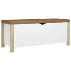 vidaXL Multi-Purpose Storage Box with Cushion Top High-Gloss White Engineered Wood