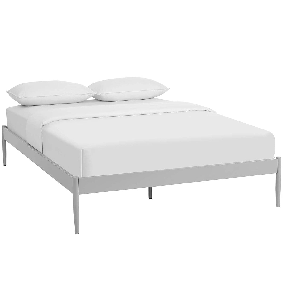 Modway Elsie Modern Metal King Platform Bed Frame Mattress Foundation With Slat Support In Gray