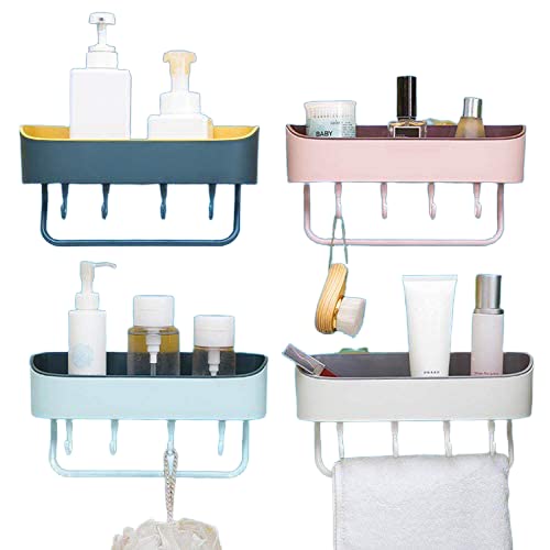 Maharsh Metal Bathroom Corner Rack, Steel Shelves Organizer, Storage Shelf (Blue, Pack of 3)