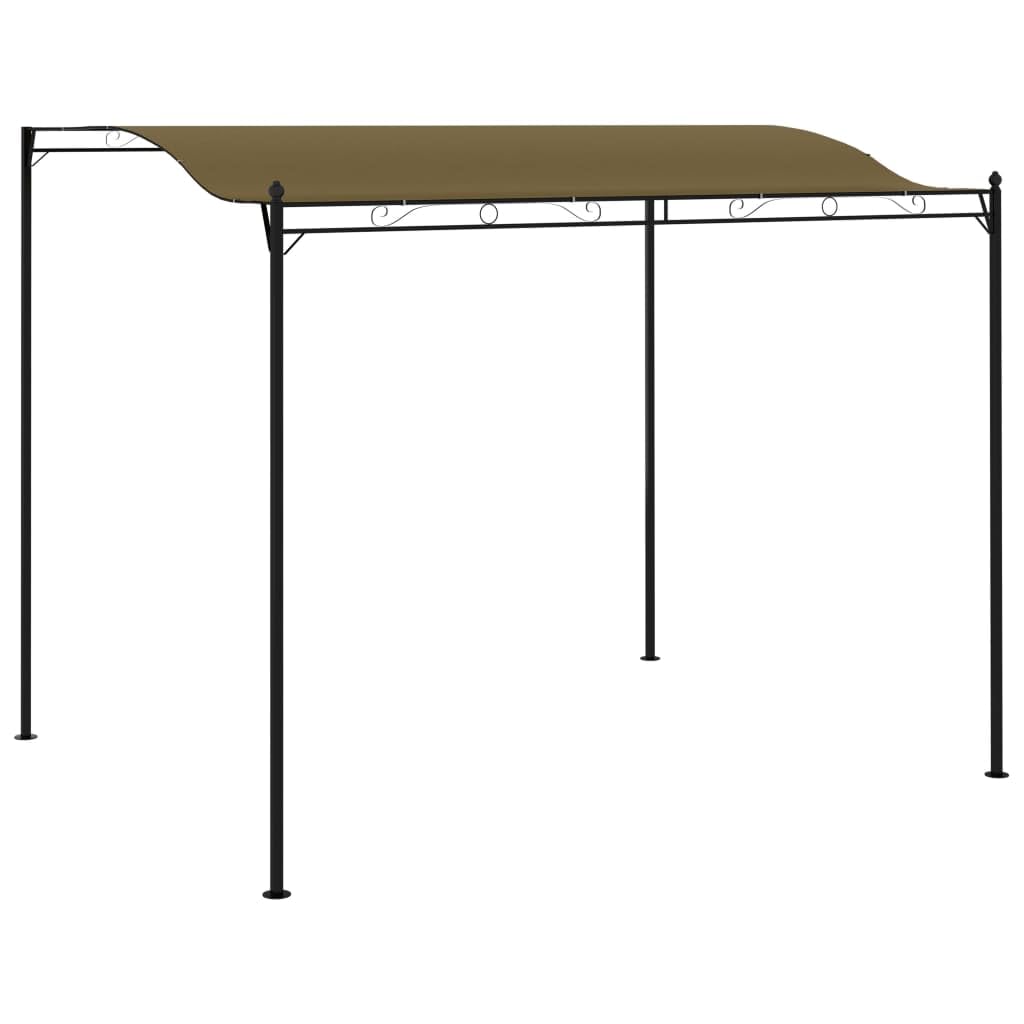 Vidaxl Gazebo 9.8'X7.9', Sun Protector Canopy With Curved Roof, Uv Resistant, Durable Steel And Fabric Construction For Outdoor Shelter, Easy Assembly, Taupe