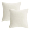 16X16 Beige Cream Velvet Throw Pillow Covers Decorative Soft Solid Square Cushion Cases Set Of 2 Home Decor For Couch Car Sofa C