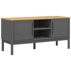vidaXL TV Stand Floro - Gray Solid Pine Wood TV Cabinet - 44.9"x16.9"x21.7" for 51"-60.1" TVs - Modern Storage Unit with Practical Doors