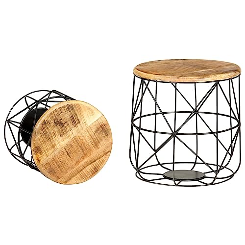 vidaXL Coffee Tables 2 pcs Solid Mango Wood - Thumbnail 4