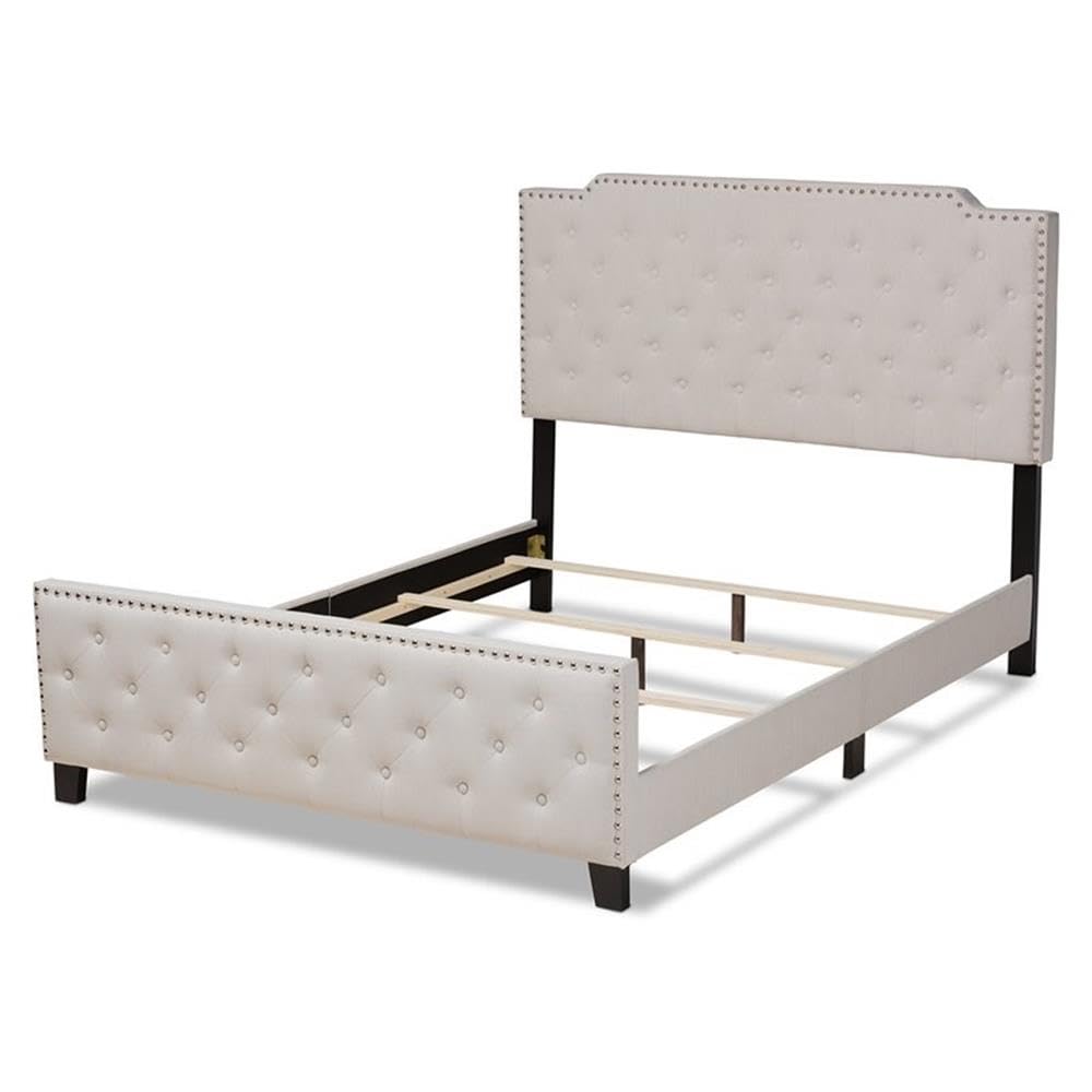 Marion Upholstered Button Tufted Queen Panel Bed - Thumbnail 3