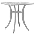vidaXL Cast Aluminum Patio Table - White 20.9" Square Outdoor/Indoor Garden Table with Umbrella Hole