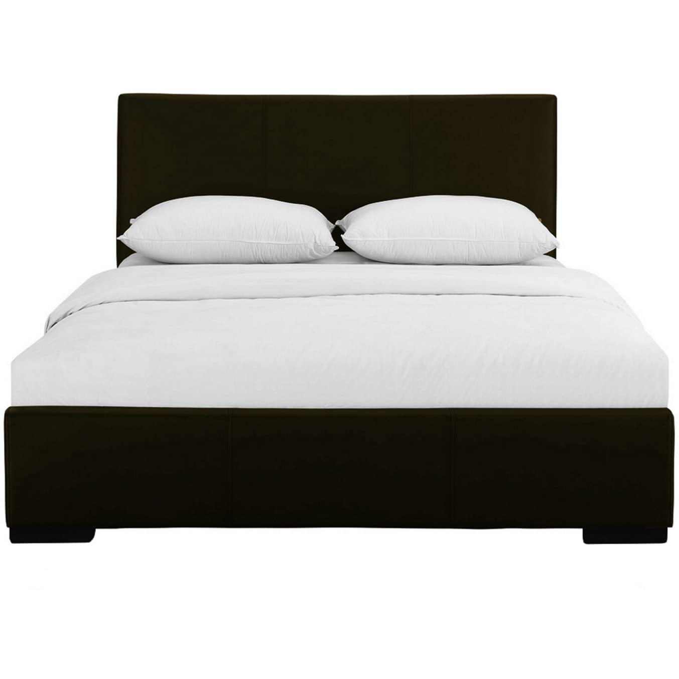 Hindes Upholstered Platform Bed, Brown, Queen/ Brown