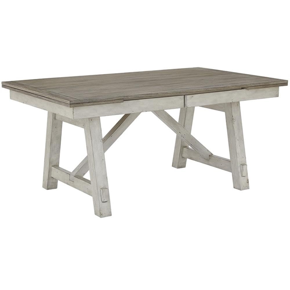 Progressive Furniture White/Gray MT Pleasant Extendable Dining Table in Oyster