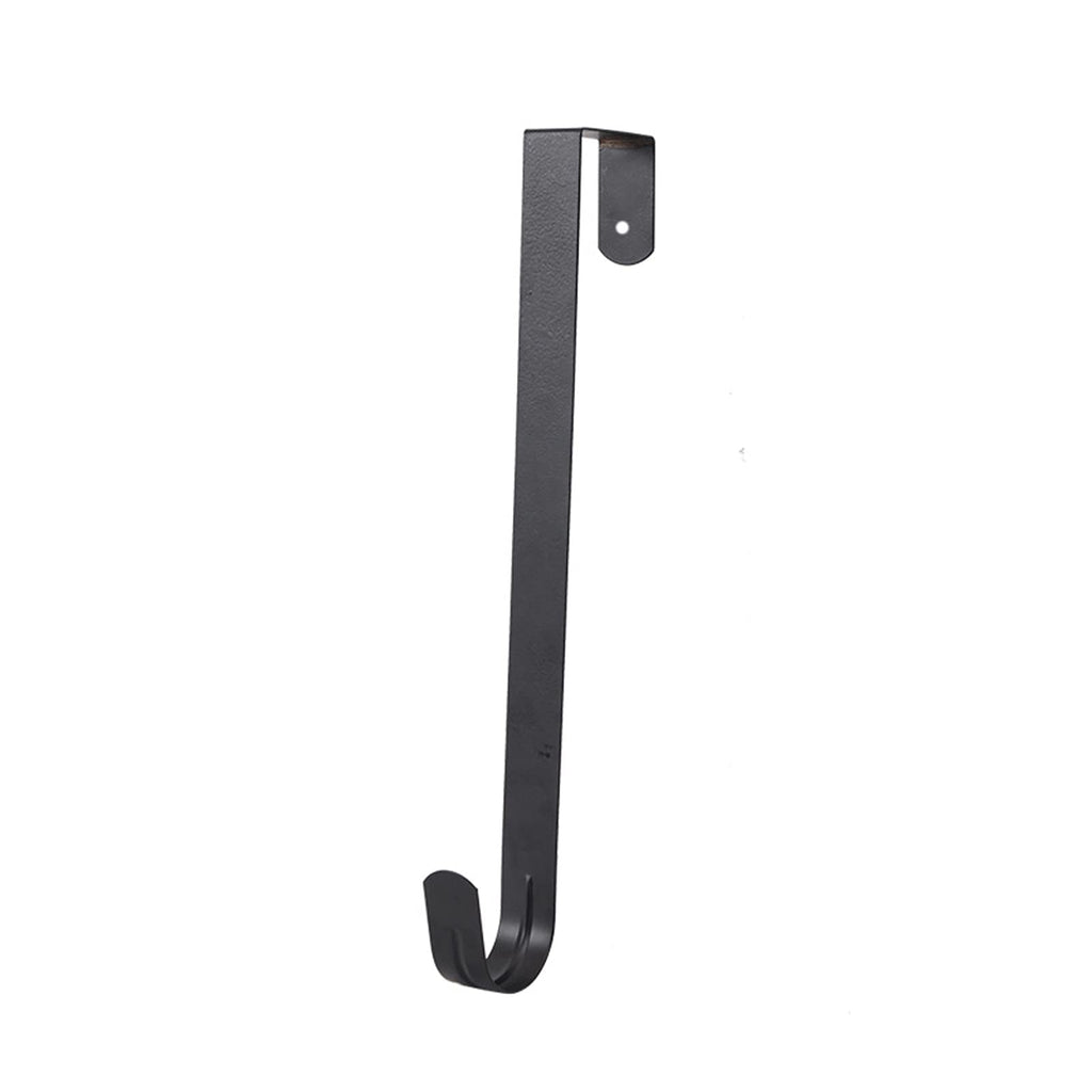 Gircss 10' Wreath Hanger For Front Door, Wreath Metal Hook For Front Door Christmas Decoration, Over The Door Hooks Black
