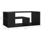 vidaXL Coffee Table Home Living Room Office Furniture Accent Couch Center Side End Sofa Coffee Table Desk High Gloss Black Engineered Wood