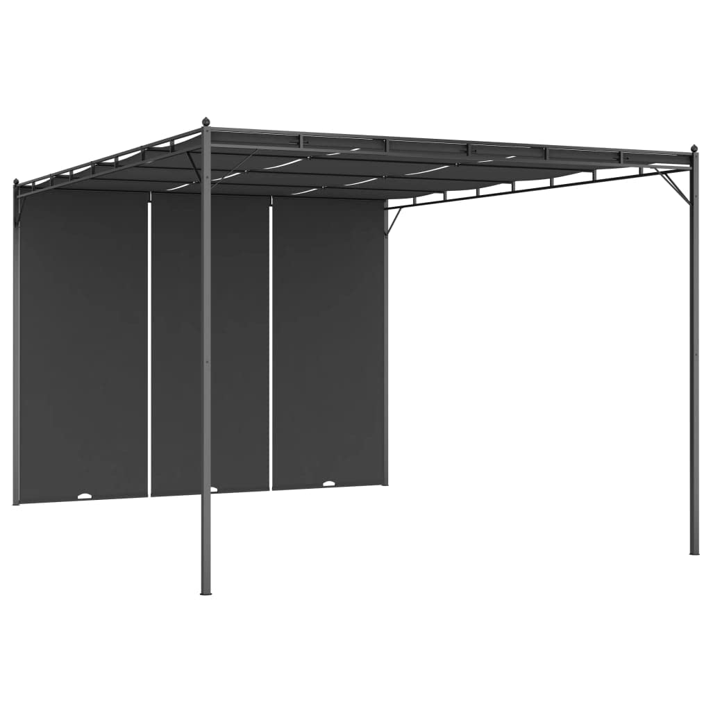 Great-hyc Garden Gazebo with Side Curtain 157.5&quot;x118.1&quot;x88.6&quot; Anthracite