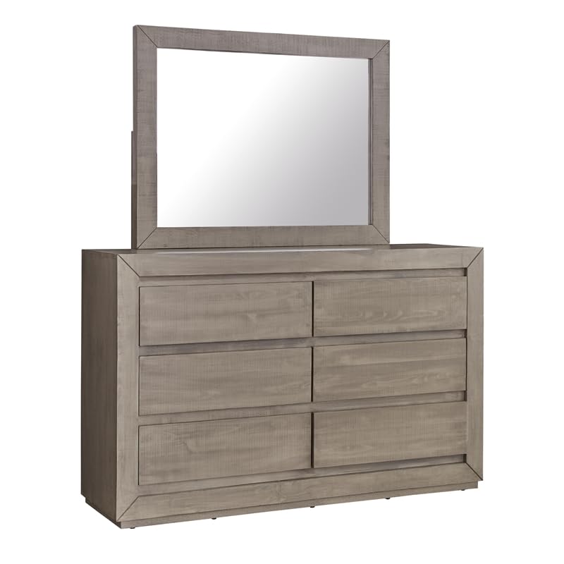 Progressive Palisades 6-Drawer Double Dresser & Mirror, Gray-Beige