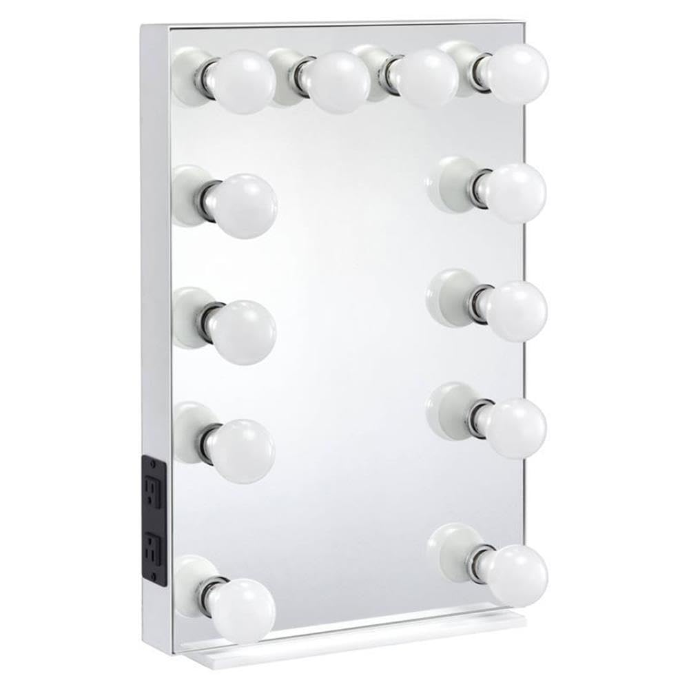 Acme ASA l Rectangle Wooden Frame Accent Mirror with Lighting in White