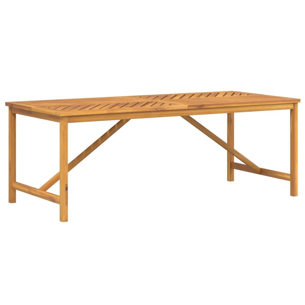 vidaXL Solid Acacia Wood Patio Dining Table - Fishbone Pattern Slats Design - Spacious Rectangular Tabletop for Outdoor Dining - Maintain with Waterproof Cover - Brown Farmhouse Style.
