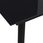 vidaXL Powder-Coated Steel and Glass Patio Dining Table in Black, Weather-Resistant with Significant Durability – Ideal for Garden, Patio, Dining Room.