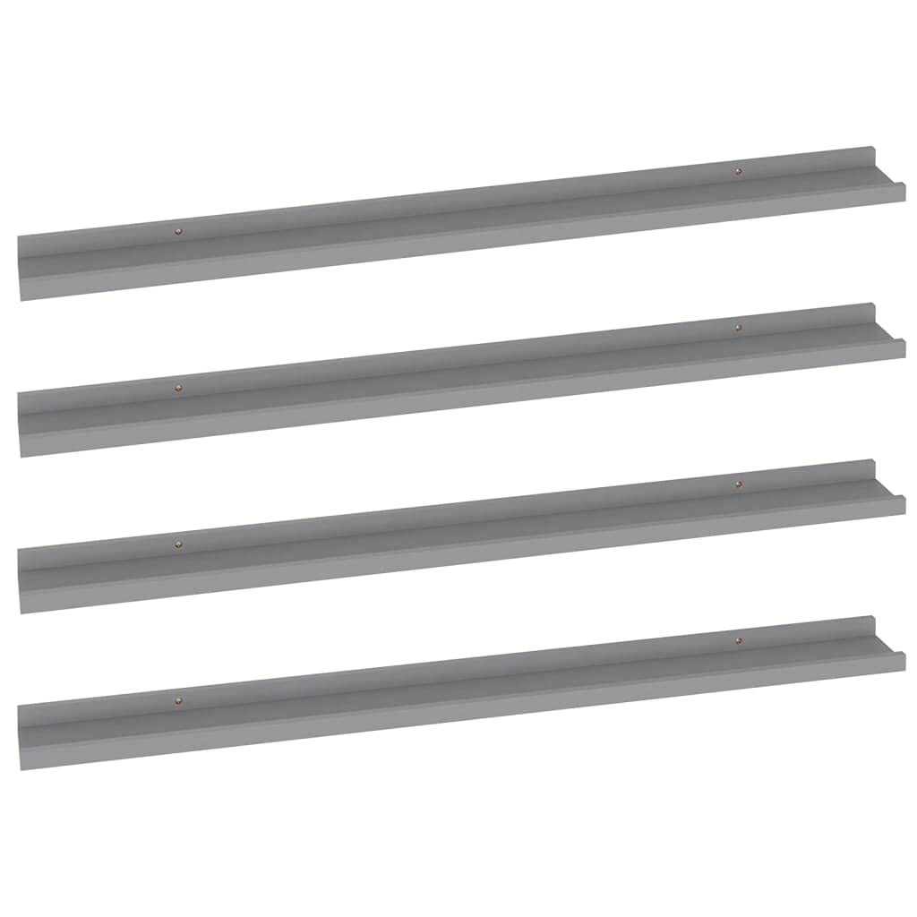 Wall Shelves -SKM Wall Shelves 4 pcs Gray 39.4&quot;x3.5&quot;x1.2&quot;