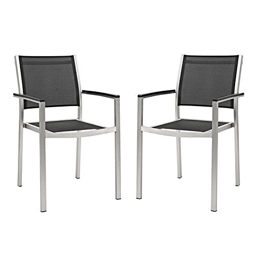 Shore Dining Chair Outdoor Patio Aluminum Set Of 2