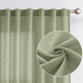 Jinchan Green Linen Blend Curtains 72 Inches Long For Living Room Farmhouse Rod Pocket Back Tab Light Filtering Window Drapes For Bedroom Curtains Crude 2 Panels Sage Green