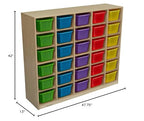 Childcraft Mobile Cubby Unit, 30 Translucent Color Trays, 47-3/4 x 14-1/4 x 42 Inches