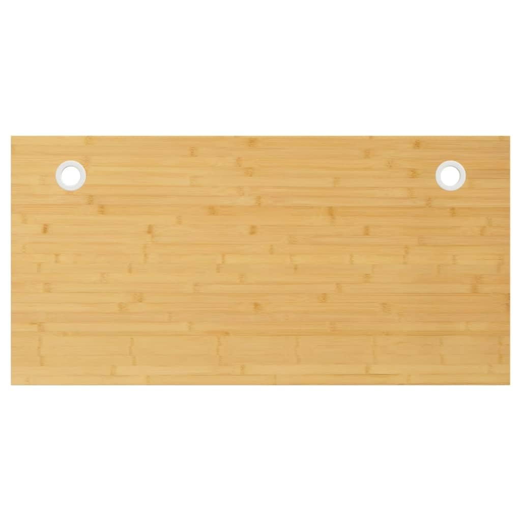 vidaXL Durable Bamboo Desk Top 43.3x21.7x0.6 - Replacement Table Top with Cable Holes, Ideal for Home Office, Study, and Gaming 