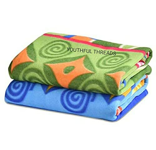 Youthful THREADSWinter Soft Fleece Single Bed Blanket Printed Multicolor  90 x 60 inch (2) (Breathable)| TC  250