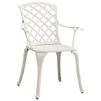 vidaXL Garden Chairs 6 pcs, Dining Chair for Patio Terrace Yard Balcony Picnic, Outdoor Chair with Armrest, Armchair, Cast Aluminium White, 3216321