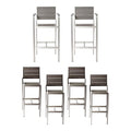 Pangea Home Breeze 44" Aluminum Outdoor Bar Stools in Gray (Set of 6)