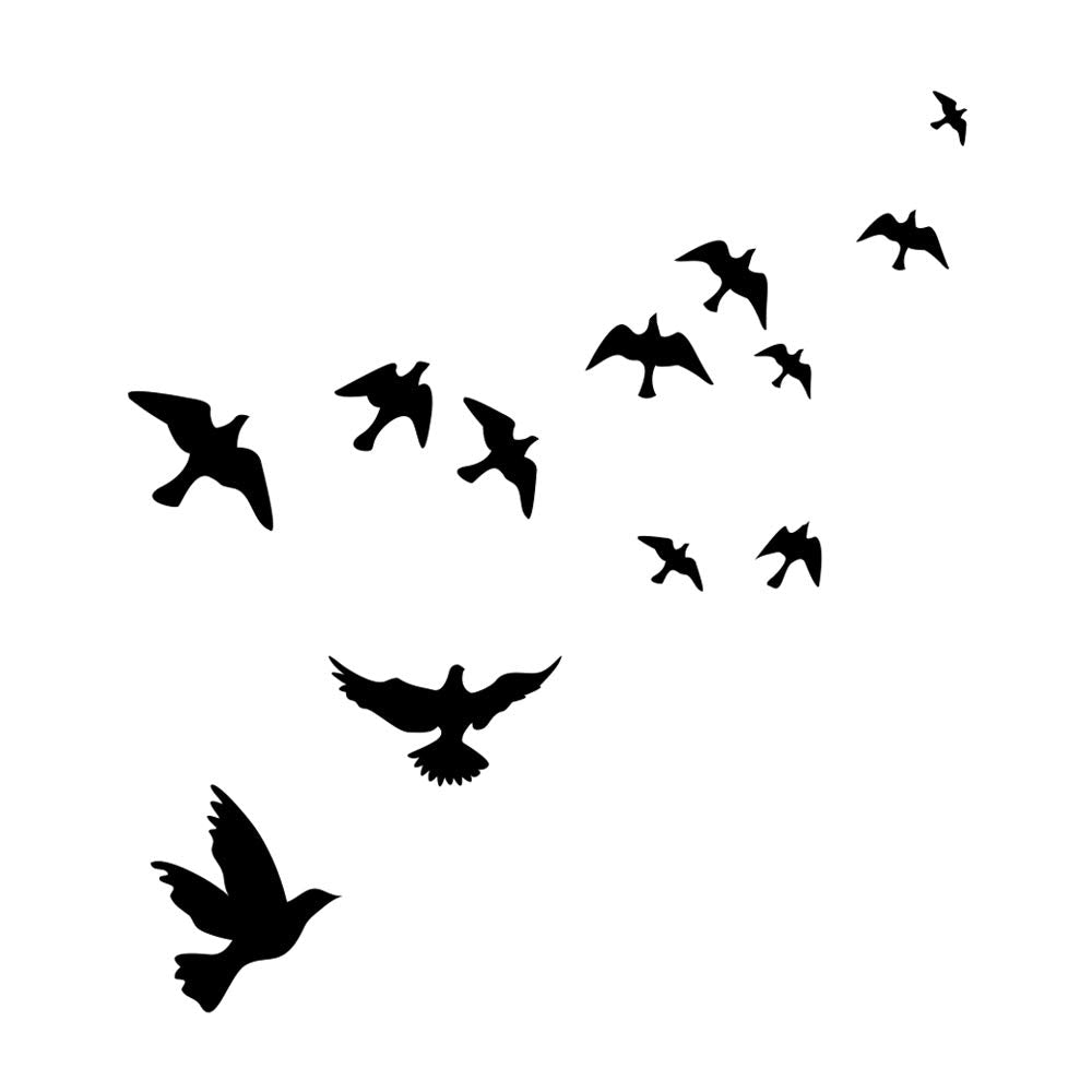 Witkey Flying Black Bird Flying High to Sky 3D Removable Vinyl Wall Sticker Mural Decal Art D  cor