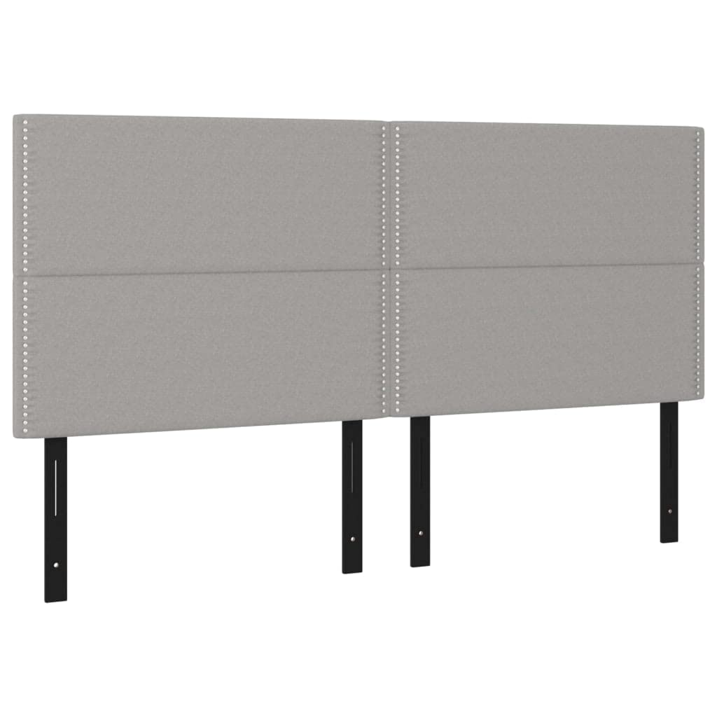 Vidaxl Headboards (4 Pcs) - Light Gray Polyester Fabric, Engineered Solid, & Larch Wood - Compact Size For Space-Saving, 39.4&quot;X2&quot;X30.7&quot;/34.6&quot;