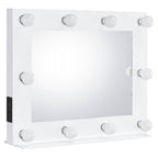 Acme Avery Rectangle Wooden Frame Accent Mirror with Lighting in White