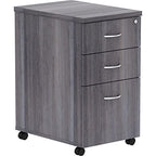 Lorell Weathered Charcoal Laminate Desking Pedestal - 3-Drawer