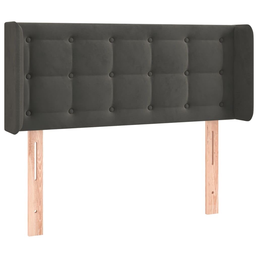 vidaXL Headboard, Upholstered Headboard for Bed Home, Bed Headboard with Ears, Bedroom Furniture, Dark Gray 40.6"x6.3"x30.7"/34.6" Velvet