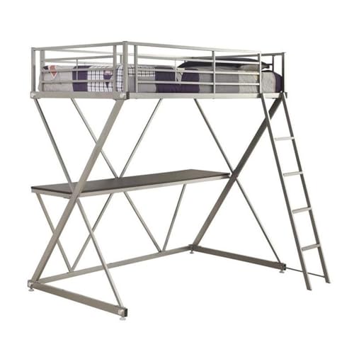 Coaster Twin Workstation Loft Bed Silver 400034T