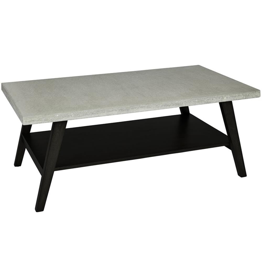 Progressive Furniture Jackson II Rectangular Cocktail Table, Concrete Gray/Black