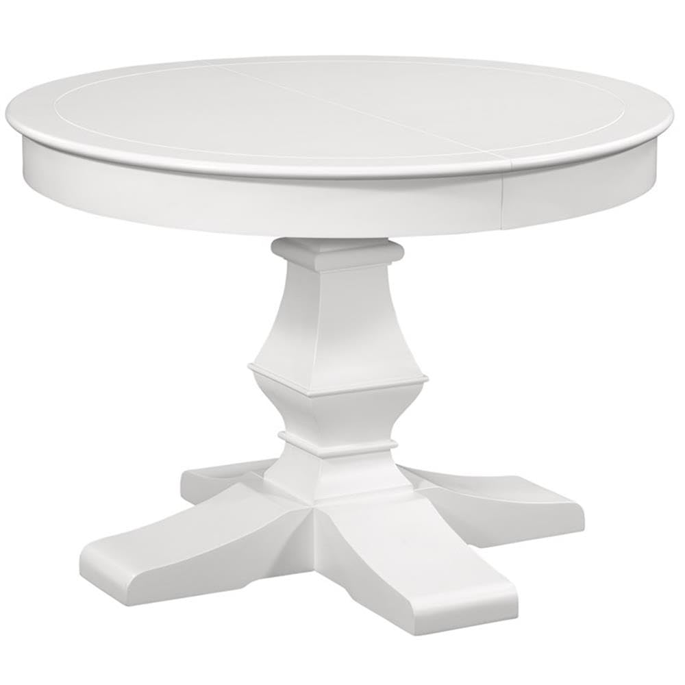 American Woodcrafters Cottage Traditions Round Eggshell White Wood Pedestal Dining Table
